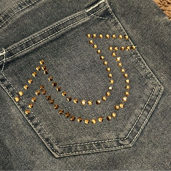 TRUE RELIGION NWT The Jennie Crystal Horseshoe Skinny Jeans *Medium Viper 27 - Picture 14 of 16